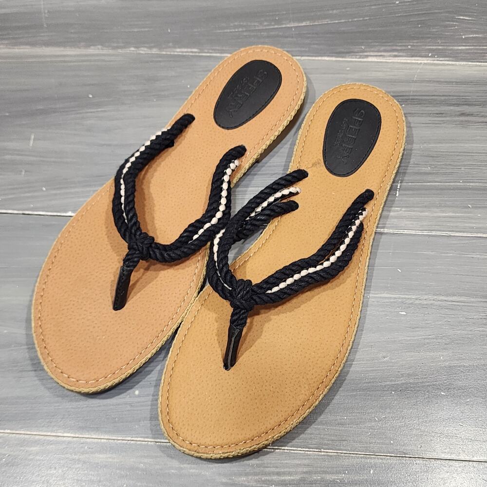 Sperry Top Sider Anchor Coy Braided‎ Sandals Thongs Slip On Flip Flops 8.5 M